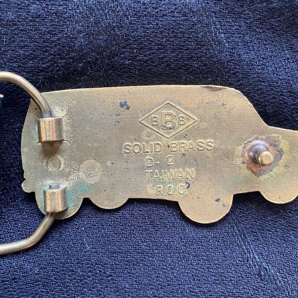 Vintage 70’s Dodge Van Brass Buckled Blue Smitty’s Leather Belt. Van Life. - Picture 5 of 14